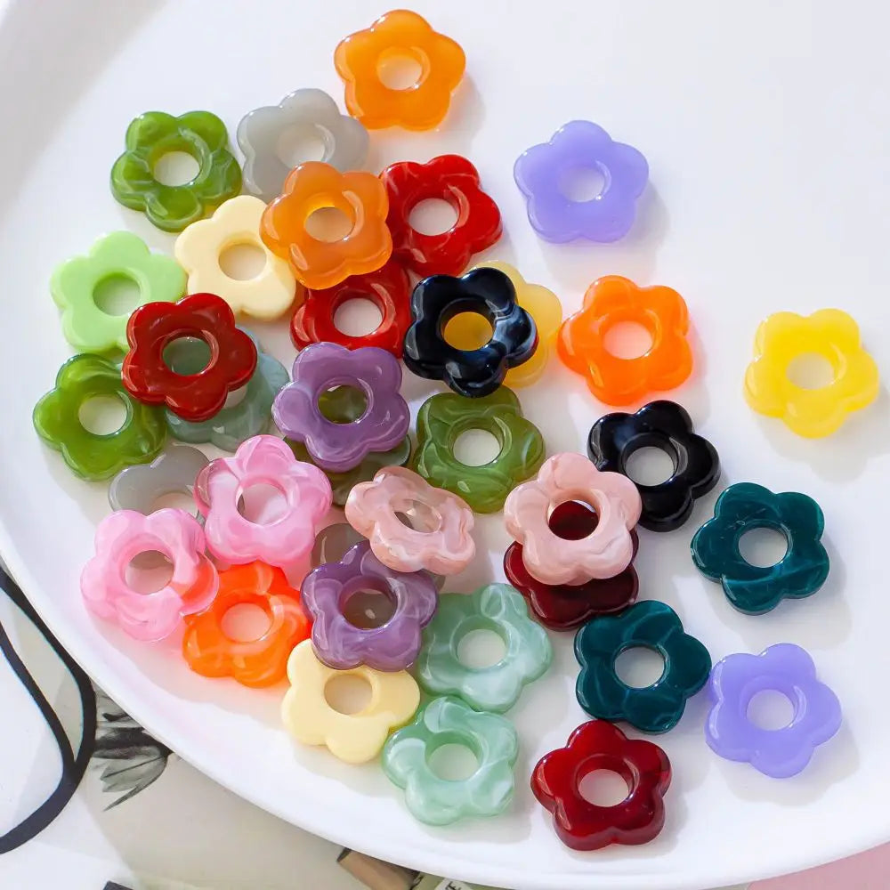 Acrylic Flower Beads Hollow Flower Loose Beads Spacers Beads Bulk Without Hole