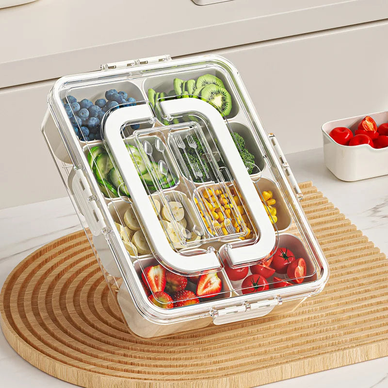 OWNSWING Spice Food Storage Box Division Format Transparent Multi-grain Seasoning Preservation Plastic Airtight Food Container