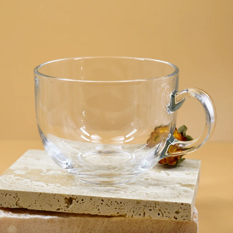 New Style 100ml 450ml Nordic Style Glass Wide Mouth Printed Mug Cup Milk Tea Juice Coffee Water Cup