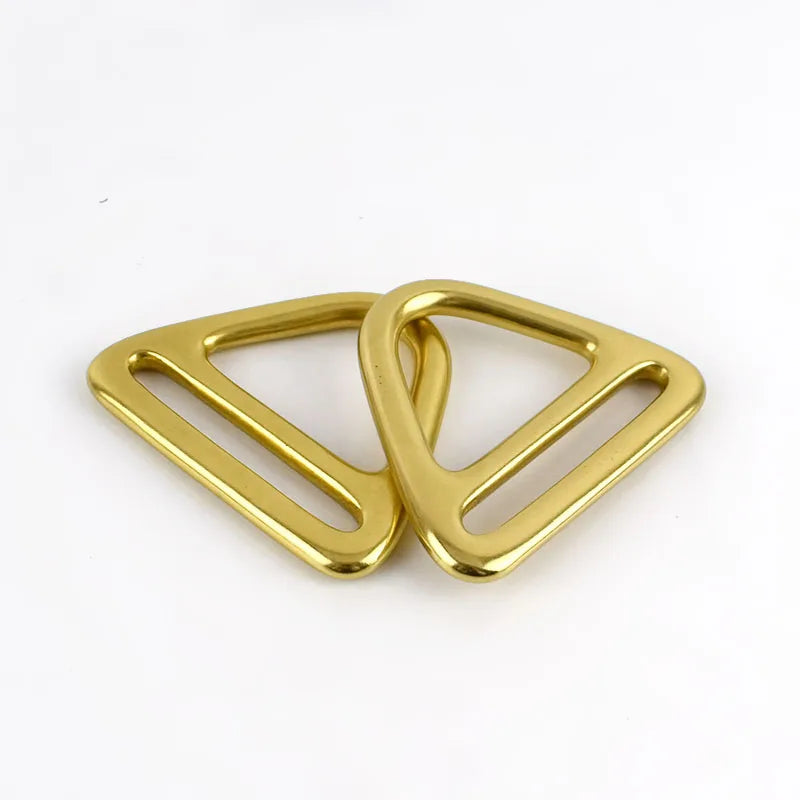 MeeTee AP663 45mm Pure Brass Triangle Ring Harness Saddle Horse Reins  Hardware Brass Bag Belt Buckle Connection Hook Accessory