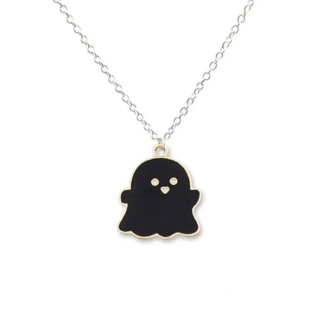 Personalized Necklace Couple Necklace Cute Black and White Ghost Pendant Necklace for Boys and Girls