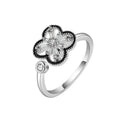 Hot Sale Adjustable Open Rotatable Cubic Zirconia Grass Spinner Fidget Anxiety Ringfor Women Gift