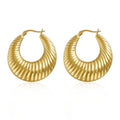 Hollow Twisted Croissant Hoop Earring Stainless Steel Jewelry