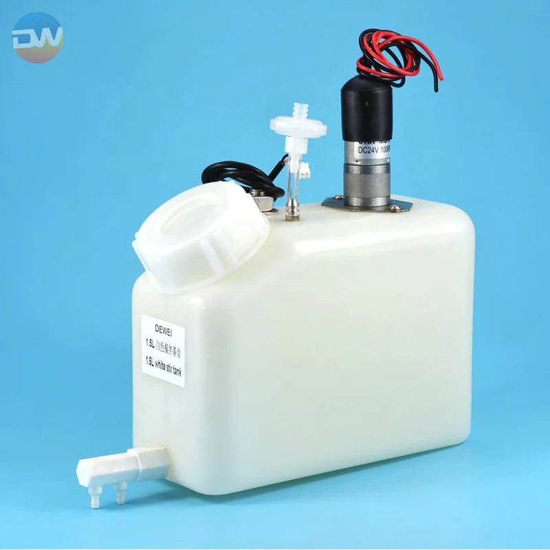 Large Ink Cartridge 1.5L  Ink Tank Inkjet Sub Tank with Stirrer Motor Filter Float and Connector