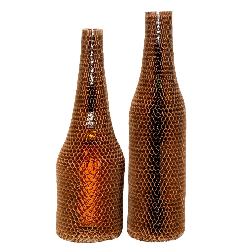 Honeycomb Paper Sleeve Wood Corner Liner Protection Packing Glass Water Bottle Protective Sleeve Cover for Glass Bottle Wrapping