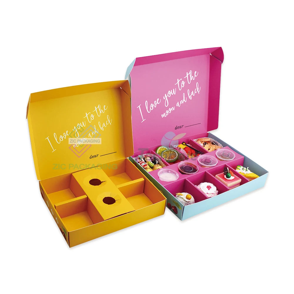 Customized Bread Bakery Brownie Paper Packaging Box Bagel Pastry Cookie Chocolate Strawberry Paper Packing Boxes With Inserts