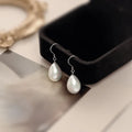 Best Selling  Women 925 Sterling Silver Water Drop White Pearl Earrings
