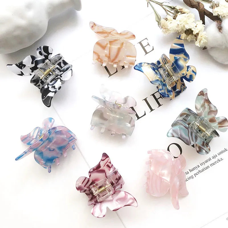 New Arrival Fashion Girls Cute Colorful butterfly Hair Claw Clip Acetate Hair Clip Claw for Girls