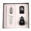 Classic Luxury Design Writing Calligraphy Pen Big Gift Set Custom Private Label Blue Metal Fountain Pen Gift Set