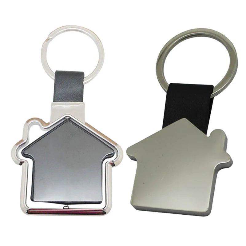 Promotional Custom Logo Keyring Custom Made House Shaped Blank Personalized Metal Keychain Real Estate Sign