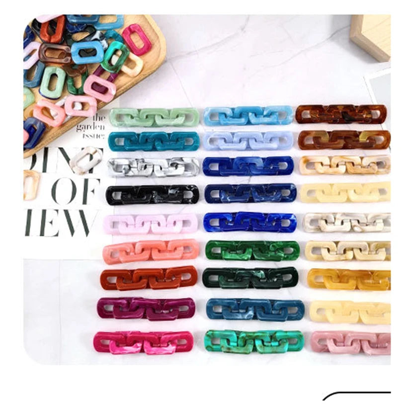 Deepeel AL514 30*20mm Custom Bag Accessories Acrylic Bag Chain Detachable Bag Chain Buckle Purse Chain