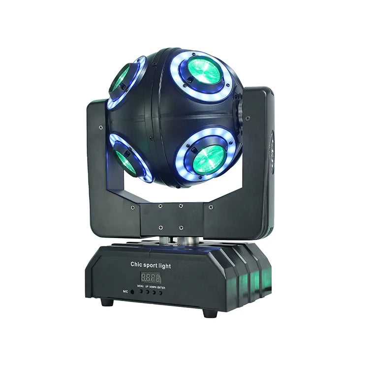 8X10W Rgbw 4In1 Football Shaped Rotation Led Moving Head Beam Light for Dj Disco Stage