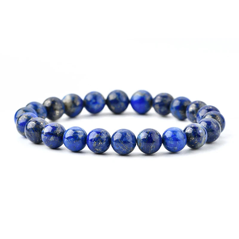 Healing Crystal Bracelet Natural 6mm 7A Lapis Gemstone Beaded Round Bracelet Natural Gemstone Jewelry Gift