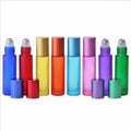 10ml Matte rainbow Glass Roll on Bottle With Colors Cap