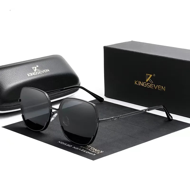 KINGSEVEN Women's Sunglasses Polarization Gradient Lenses Luxury butterfly Design Stainless Steel Sunglasses N7822