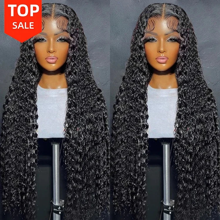 4*4 Short Deep Loose Wave Natural Black Color 4x4 Lace Front Closure Wig Free Part Swiss Lace Closure Short Deep Wave Wigs