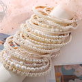 2025 New Women Elegant Full Pearls Hairbands Sweet Headband Hair Bundle Lady Hair Hoops Fashion Accessories