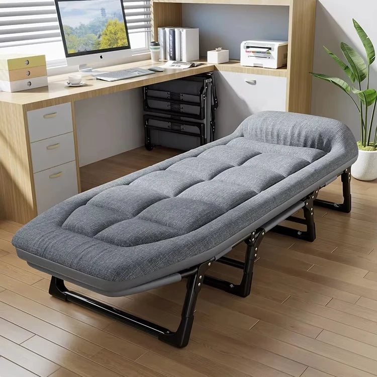 Modern Soft Bed Folding Metal Space Saving Single Household Use Simple Bed Office Nap Tool Dormitory Nap Small Bed Rental House