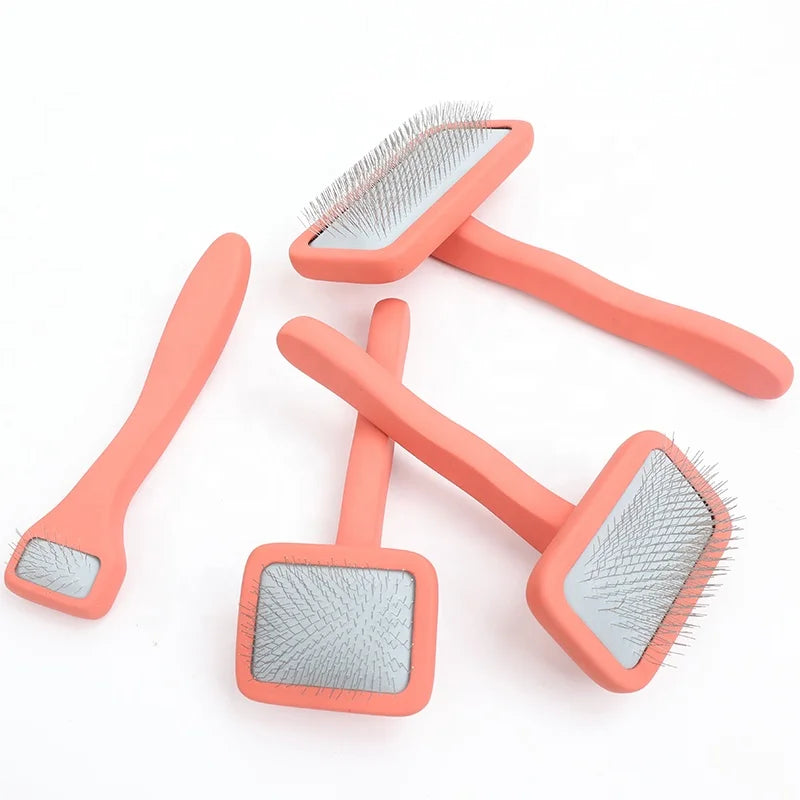 Factory Wholesale Custom Logo Wooden Cat Wire Hair Brush Long Pin Pet Grooming Slicker Brush for Shedding