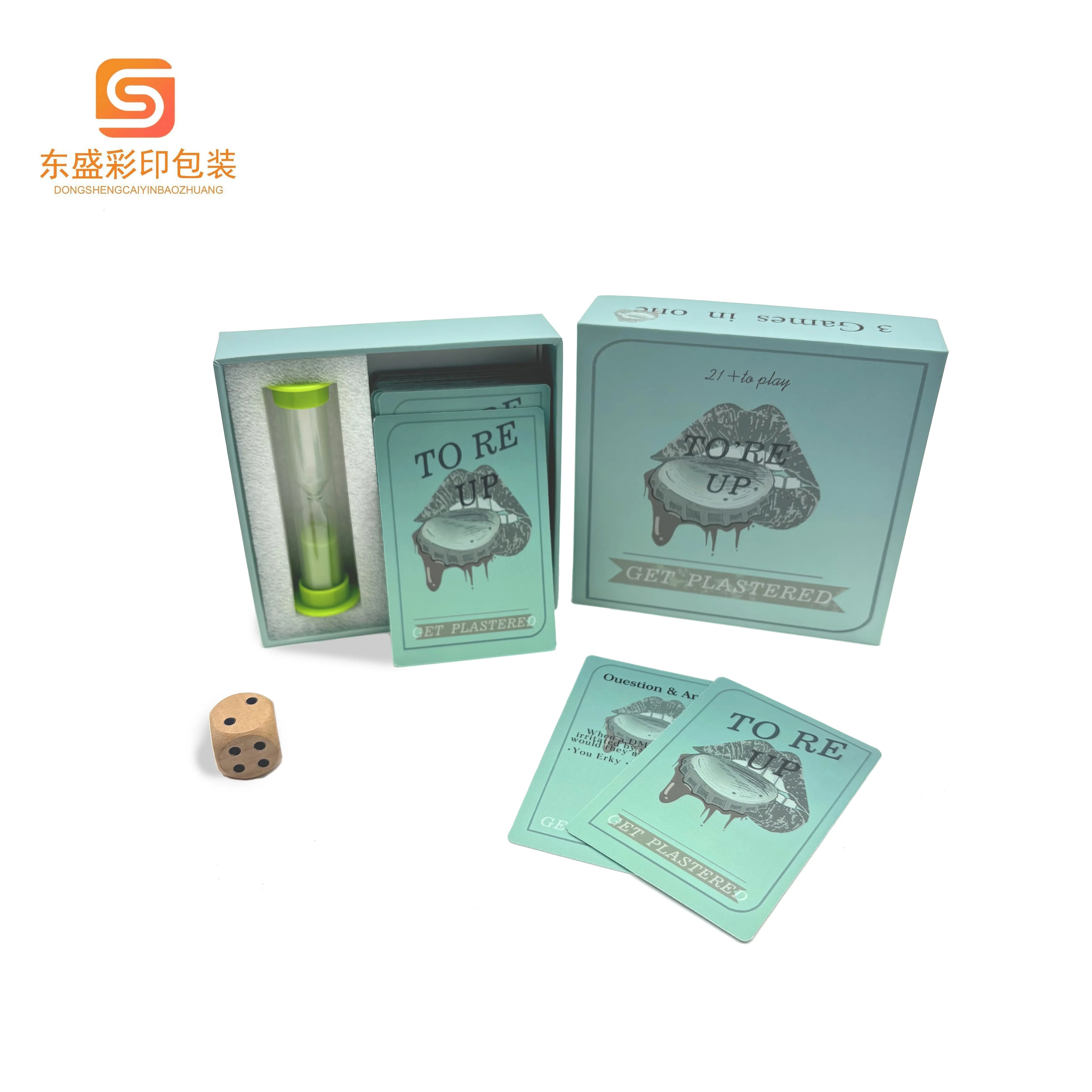 Factory Wholesale Green Lid Box Matte Lamination Waterproof Paper Playing Card Card Printing Poker Flash Cards Customizable Logo
