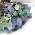 Natural Crystal Fluorite Raw Stone Pendant Necklace Natural Druzy Quartz Gemstone Pendant Necklace for Women and Men