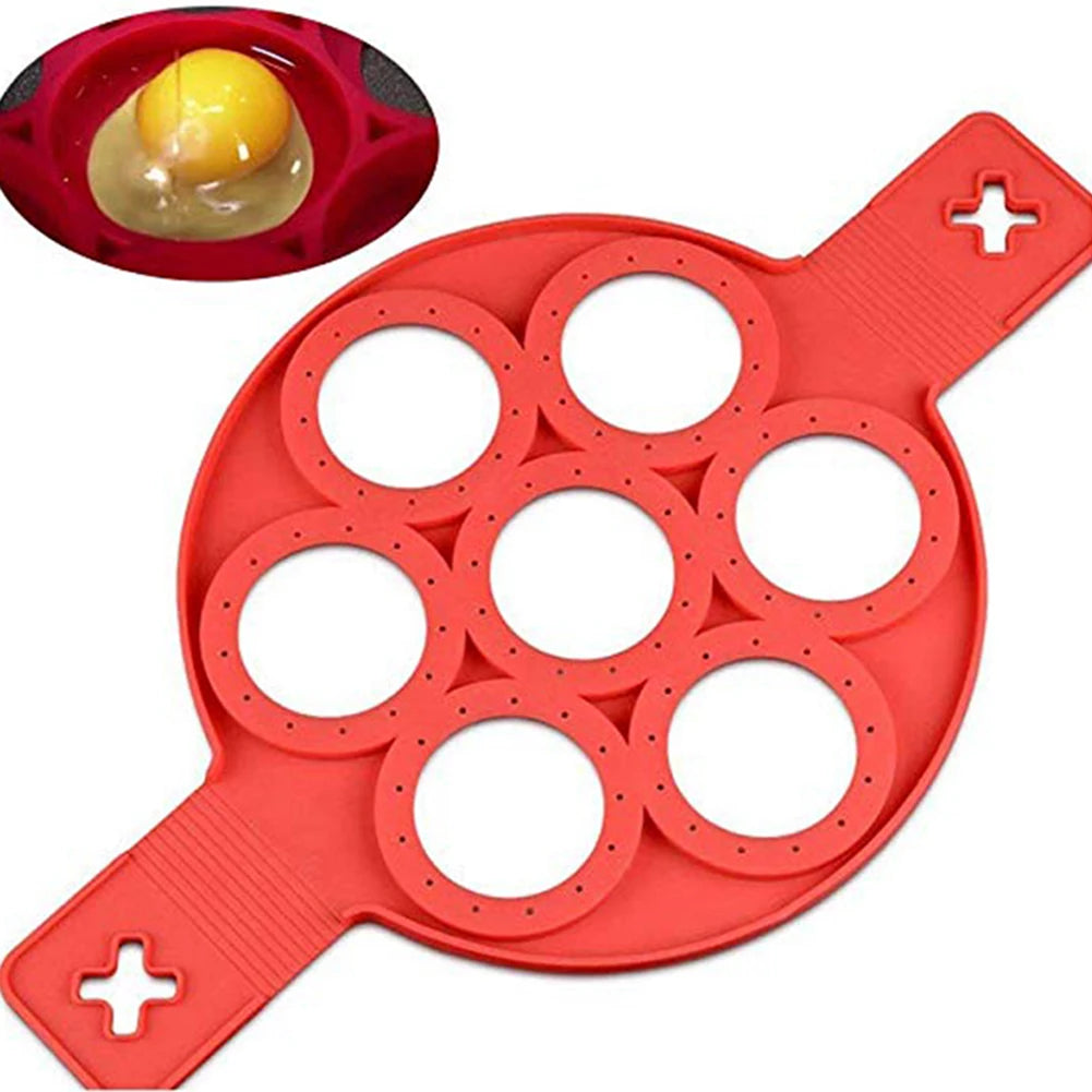 Creative Silica Gel Fried Egg Mold Kitchen Supply Artifacts for Poached Eggs Heart-Shaped Beater for Children's Breakfast Dough