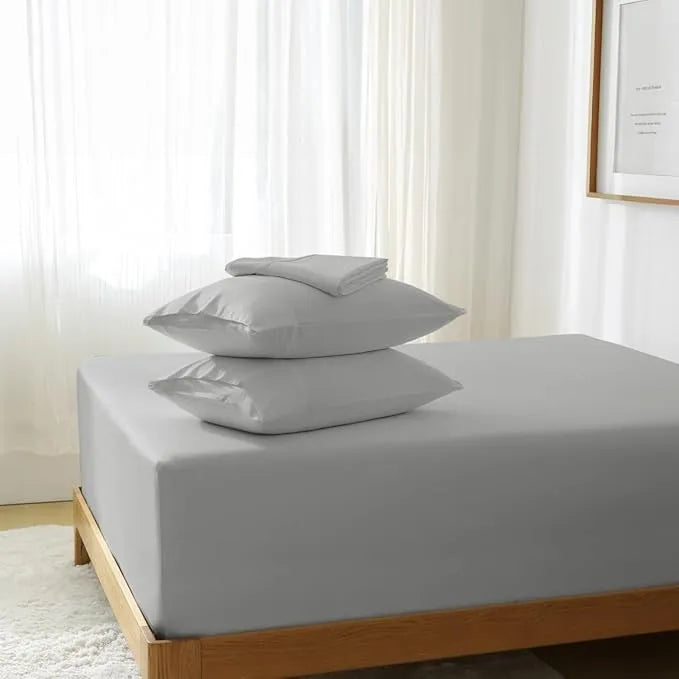 Wholesale 100% Bamboo Sheet OEKO-TEX Bamboo Bedding Sheet Set Solid Color Bed Linen