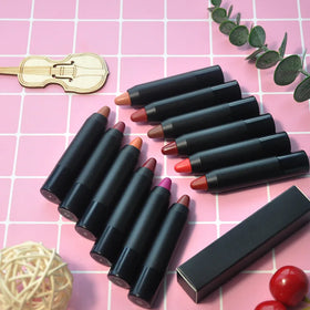 Wholesale Cosmetics Custom Logo Creamy Nude Lipstick Private Label Crayon Lipstick Pencil Private Label Matte Lipstick Pen