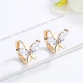 Cute Gorgeous butterfly Huggie Earring Small Hoops for Women Gold Plated Earrings 18k New Fashion Earings
