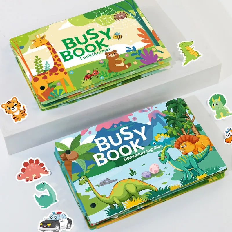 Montessori Cross-Border Children's Quiet Small Sticky Book Montessori Baby Enlightenment Educational Busy Book Sticker Book Toy