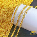 Cadena De Oro 18k Twisted Rope Chain Solid Gold Jewelry Gold Rope Chain Au750 18 Karat Pure Gold Rope Chain Necklace