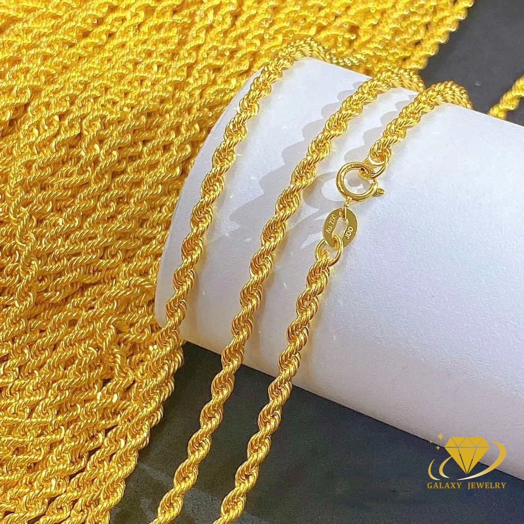 Cadena De Oro 18k Twisted Rope Chain Solid Gold Jewelry Gold Rope Chain Au750 18 Karat Pure Gold Rope Chain Necklace
