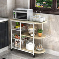 Multi-layer Movable Kitchen Shelf Microwave Oven Pot Storage Rack Domestic Organizer Multifunctional Cart Trolley with Casters