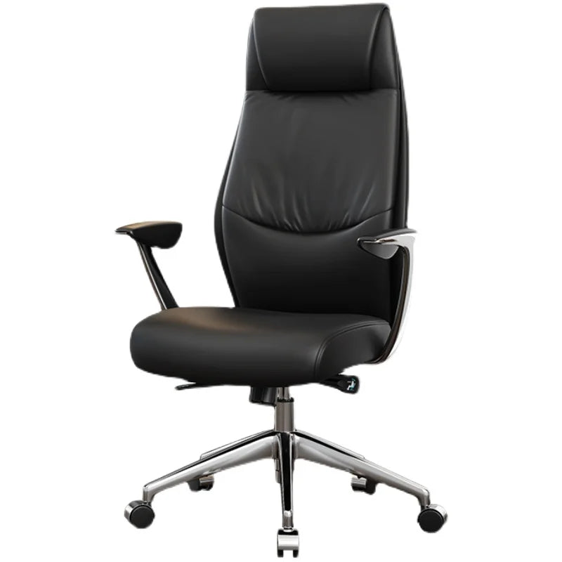 High Back Ergonomic Executive Office Chair Adjustable Height Aluminum Alloy Base PU Synthetic Leather Swivel Chair China
