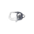 Hip Hop Punk Oxidized Black Gold 925 Sterling Silver Square Skull Lobster Clasp Head Shape Lock for Bracelet & Necklace Jewelry