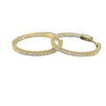 Ruyi Luxury 14K Gold Hoop Earrings for Women All-Match Shiny Circle Diamond 1ctw-Fashionable Earings Jewelry