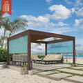 Roof Bioclimatica System Garden Patio Balcony Motorized Remote Control Gazebo Pergola Aluminium Roof Louvers Retractable Pergola