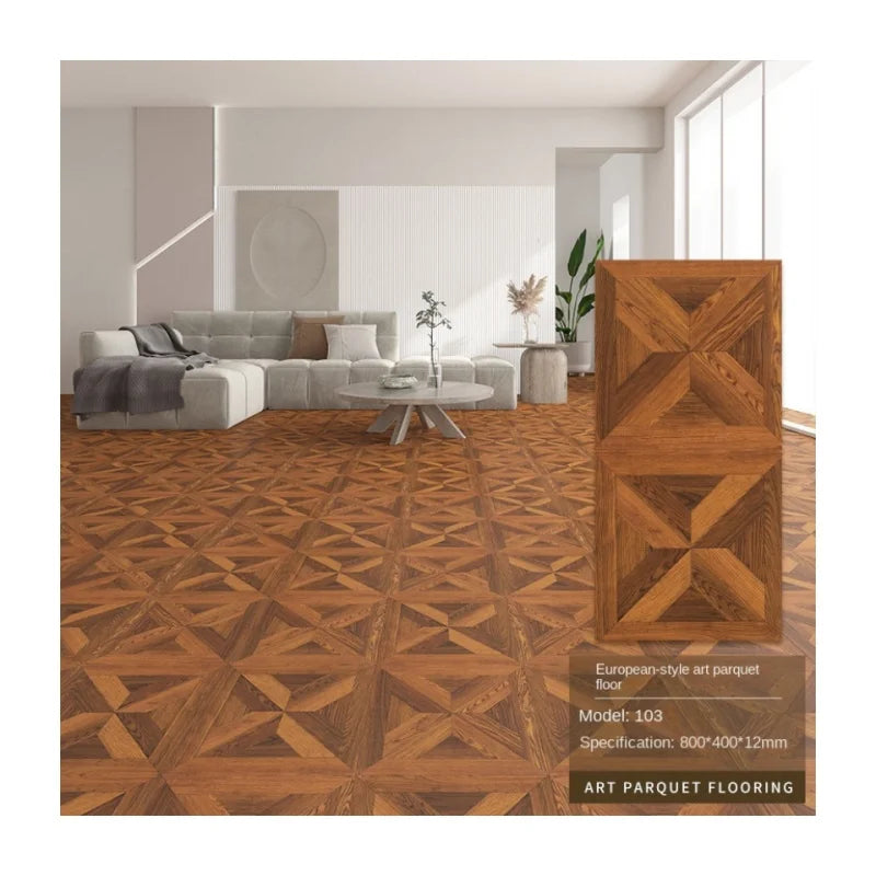 European Style Art Patchwork Reinforced Composite Wood Flooring Engineering Wood Flooring Wear Resistant and Waterproof