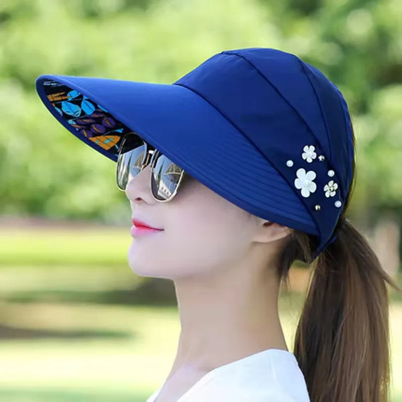 Korean Outdoor Casual Wide Brim Summer Foldable Portable Sun Hats Wholesale for Cycling Fishing Sports and Travel Scenes