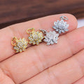 CZ6750 Wholesale  Dainty Mini 18k Gold Plated CZ Micro Pave Lotus Charm Pendant Cubic Zircon Jewelry Craft Supply DIY Finding