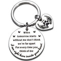Memorial Pet Metal Key Chains When Tomorrow Starts Without Me Dog Cat Remembrance Keychain Loss of Dog Pup Puppy Sympathy Gifts