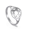 Star of David Hexagram Finger Ring Stainless Steel Casual Engagement Jewish Amulet Rings Jewelry Gift for Women Men