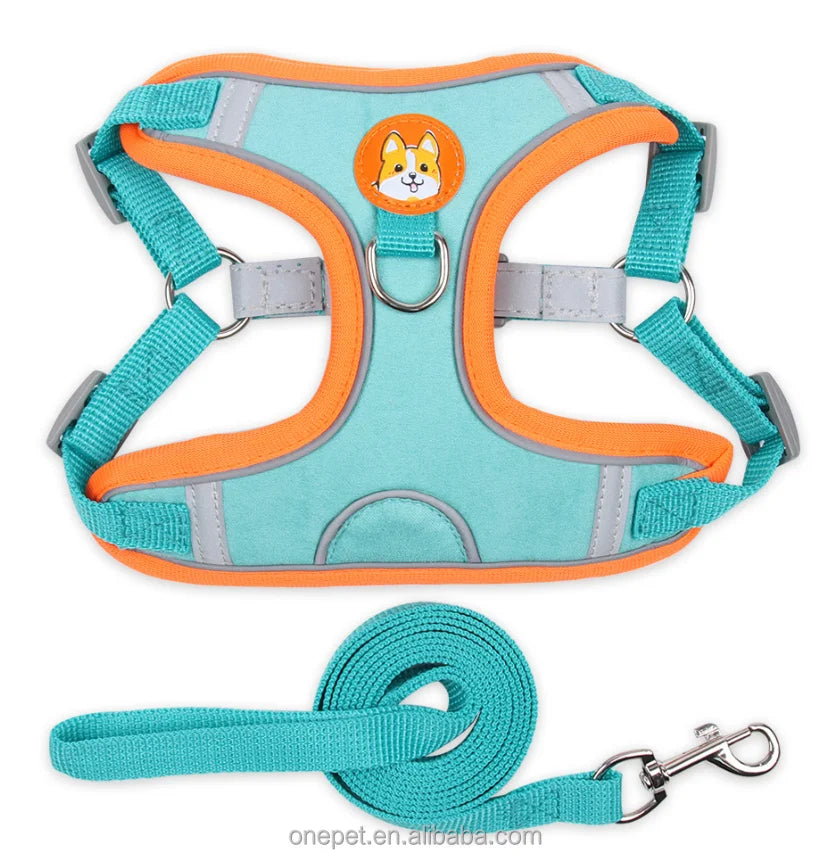 Pet Accessories Supplier Dog Harness Cozy Suede Saddle Harness Leash for Large Dogs