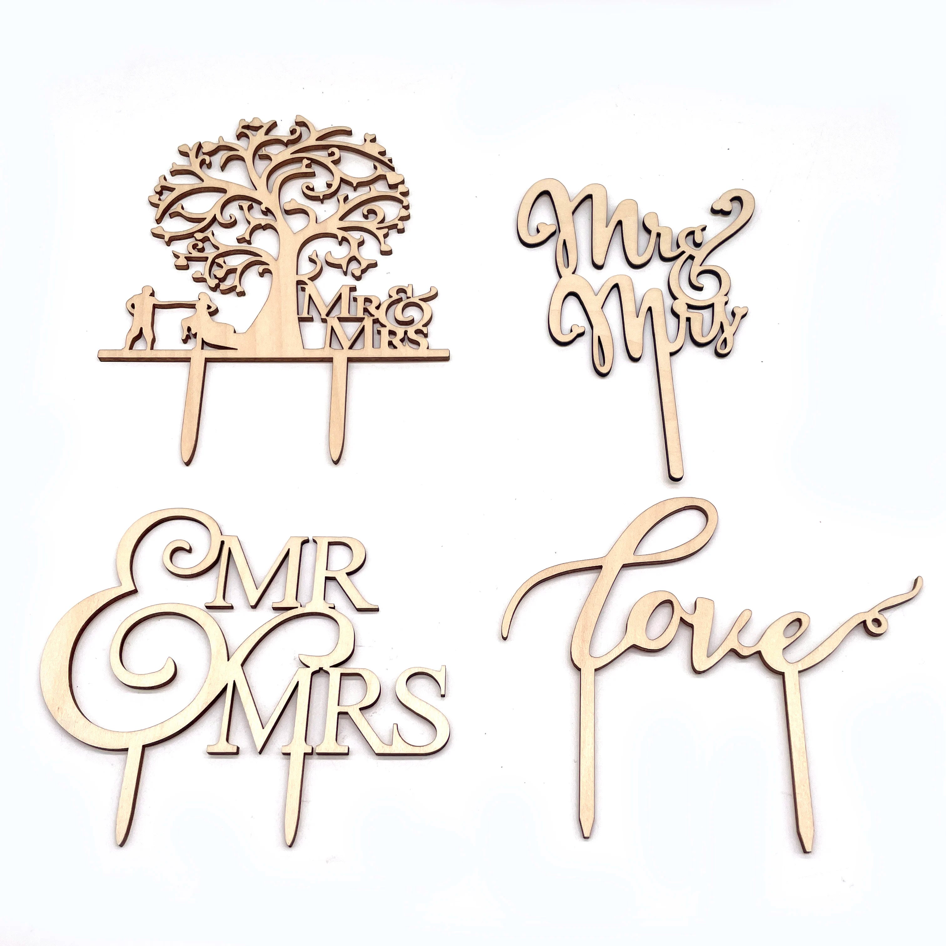 2026 New Customized Design Wood Cake Topper  for Forest  Wedding Decoration