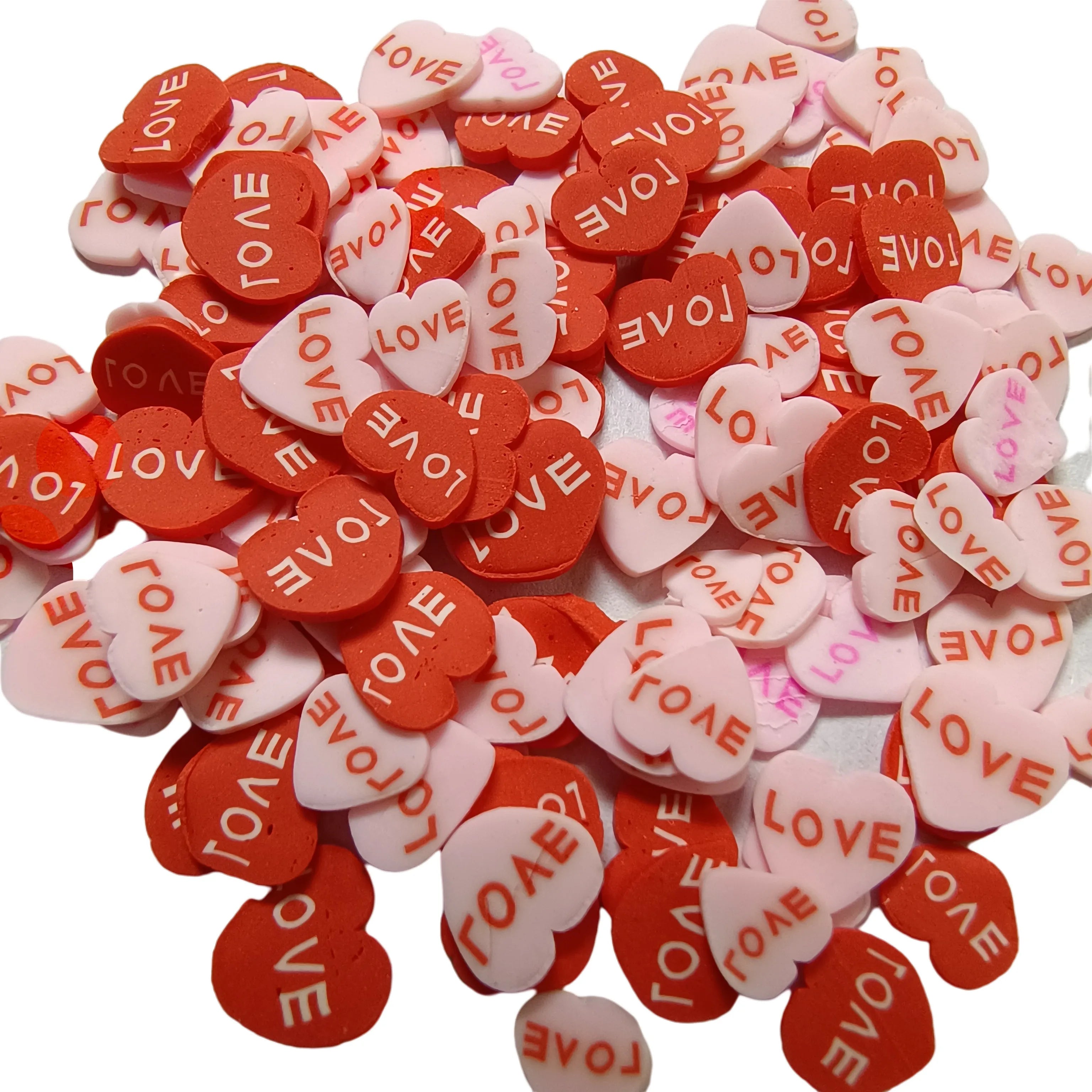 5*6mm Love Polymer Soft Clay Heart Sprinkles for Crafts DIY Making Nail Art Slices Slime Material Accessories Phone Deco