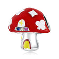 Factory 925 Sterling Silver Red Cute Mushroom Poker Charms Beads for Women Fit DIY Bracelet Bangle Jewelry Gifts SCC2246