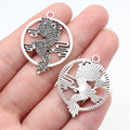 Openwork Cloud Dragon Round Charm 34x27mm Antique Silver Alloy Pendant for Lunar New Year Decor MegaBDM