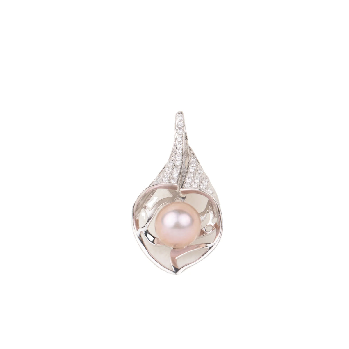 P010724 DIY 7-9mm Natural Freshwater Pearl Pendant Accessory 925 Sterling Silver Engagement Jewelry Necklace for Women MegaBDM