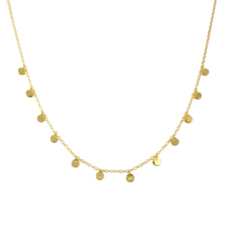 Hot Selling Sequins Minimalist Temperament Charms Gold Plated Stainless Steel Choker Clavicle Chain Necklace