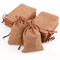 Custom Vintage Light Coffee Hessian Wedding Favor Bags Mini Jute Drawstring Burlap Sack Pouches for Weddings & Birthdays